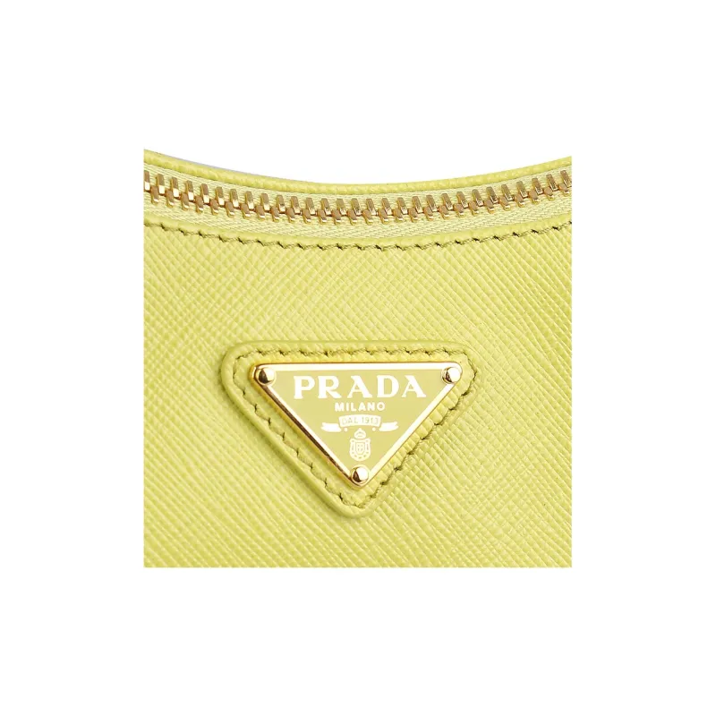 PRADA Re Edition Calfskin Shoulder Bag Women's Yellow-6