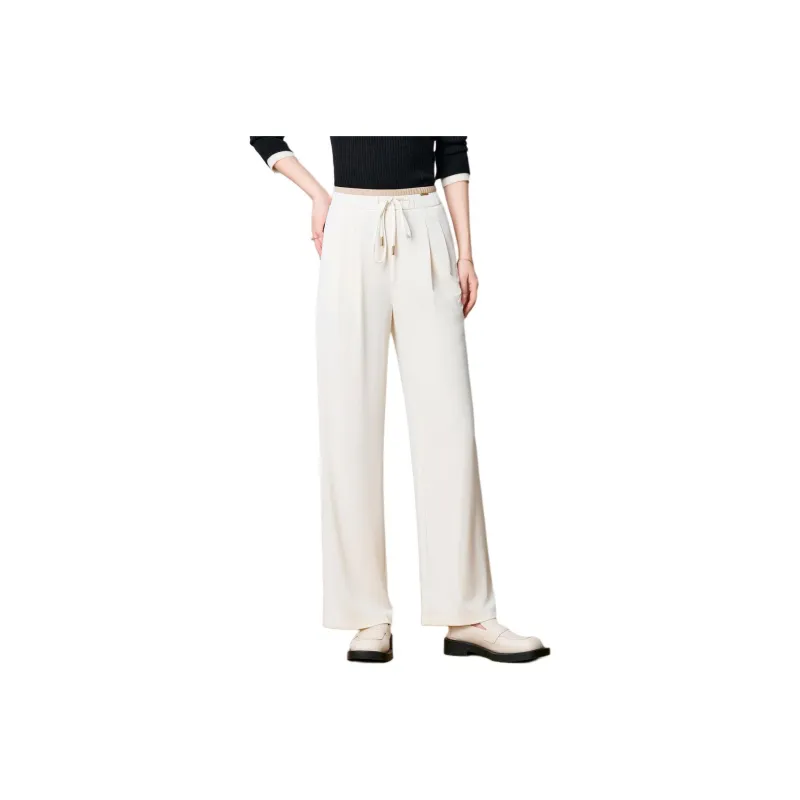 FENHONGMALI Casual Pants Women's Ecru-0