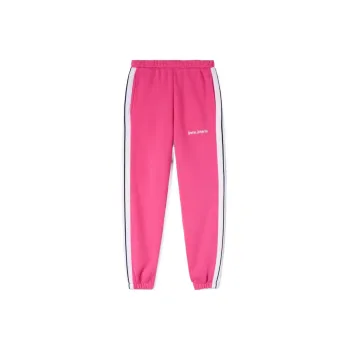 PALM ANGELS Logo Printed High Waist Pants Pink