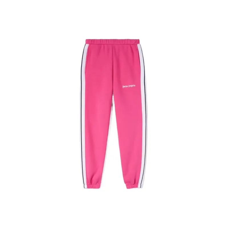 PALM ANGELS Logo Printed High Waist Pants Pink-0