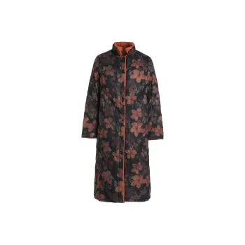 QIAOWANNI Down Jacket Women's Ink Black/Serene Black Pattern