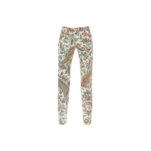 ETRO Paisley Printed High Waist Stretched Jeans