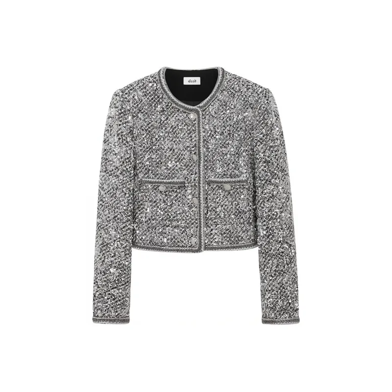 D'zzit Cropped Coat Women's Light Gray-0
