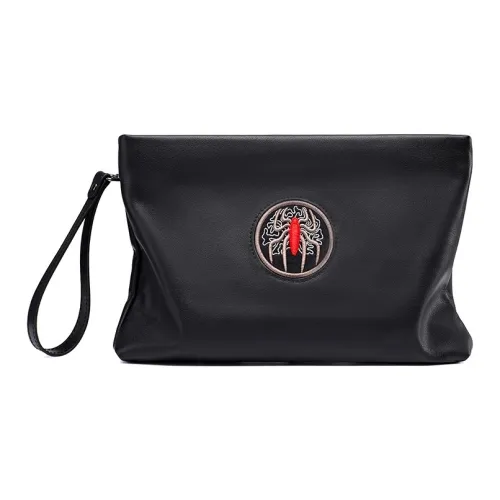 VIHUS Cow Leather Clutch Large Size Men's Black