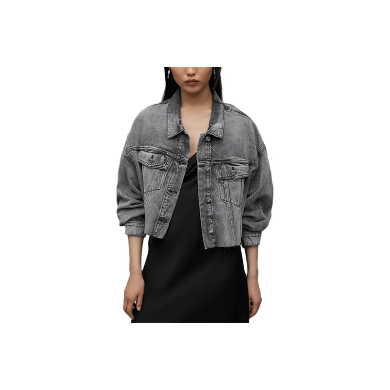 ALLSAINTS Denim Jackets Women's Gray-0