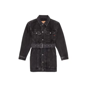 DIESEL De-Flaminia Belted Denim Jacket
