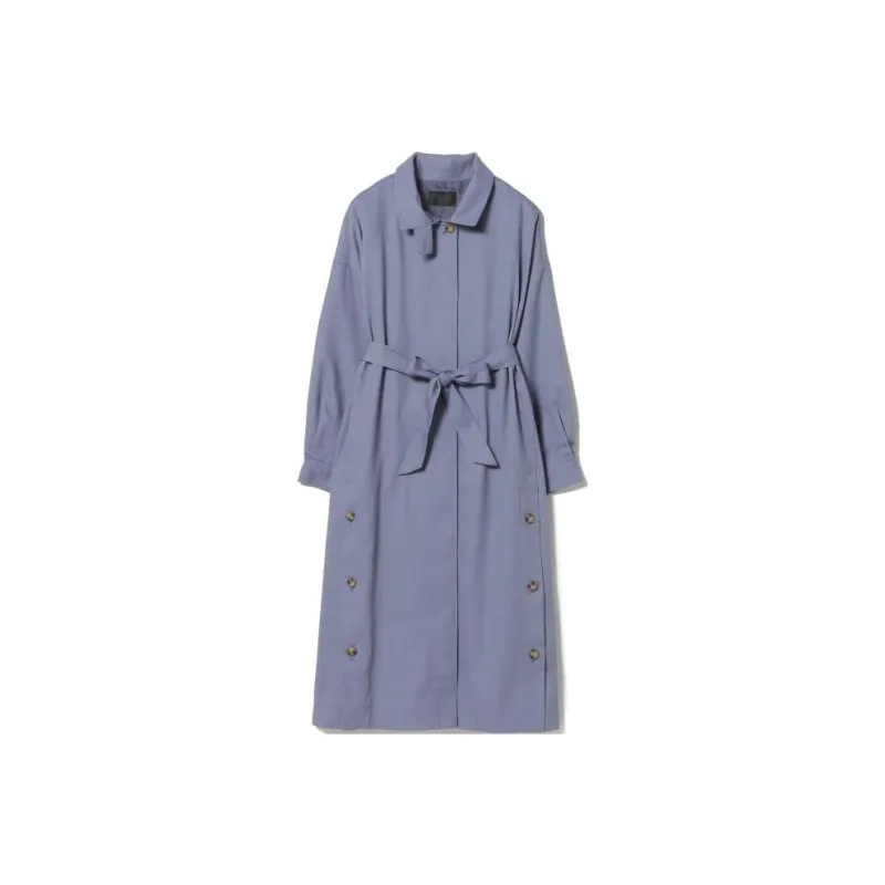 Beams Trench Coats Women's Light Blue-0