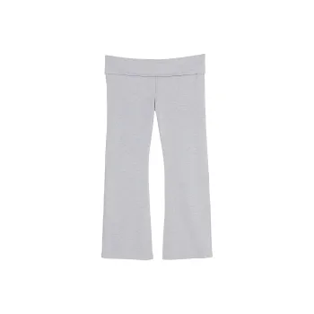 Victoria's Secret PINK All-Day Cotton Foldover Flare Leggings/HC Casual Pants Women's Hemlock Charcoal