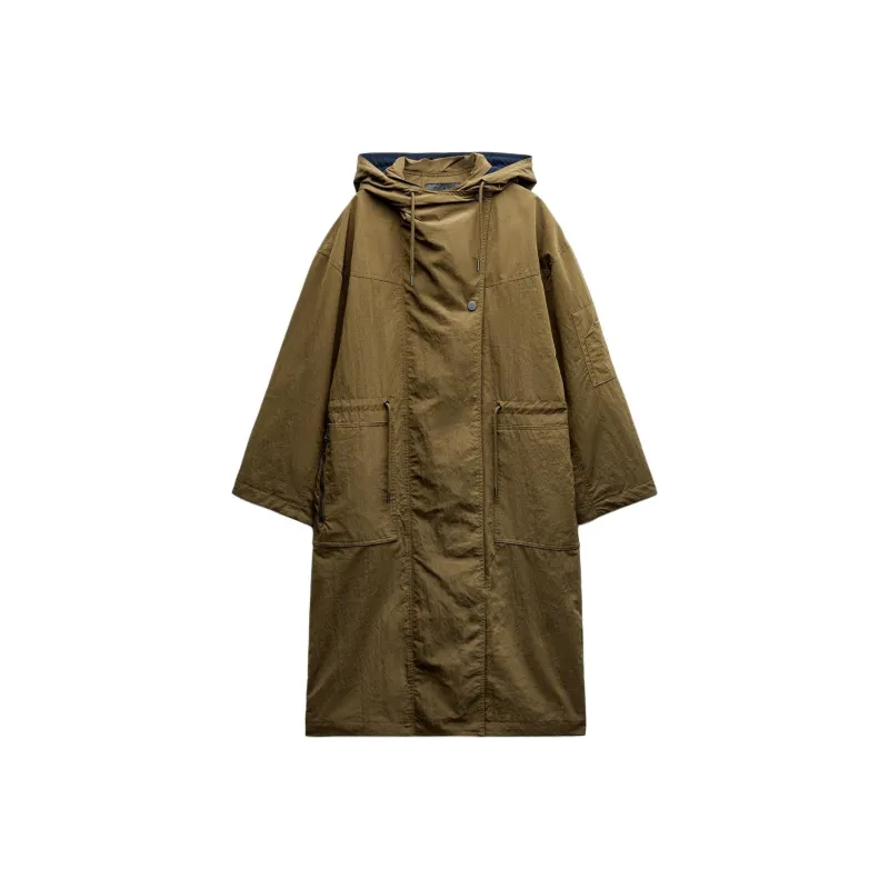 ZARA Trench Coat Women's Medium Khaki-0