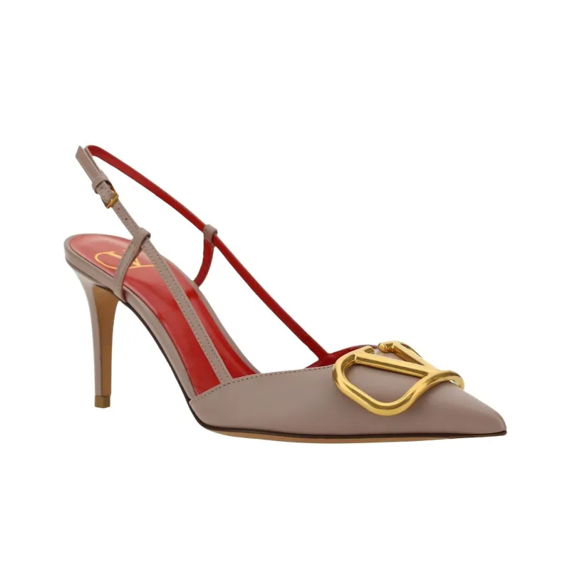 Valentino Vlogo High Heels 8cm Women's Brown-2