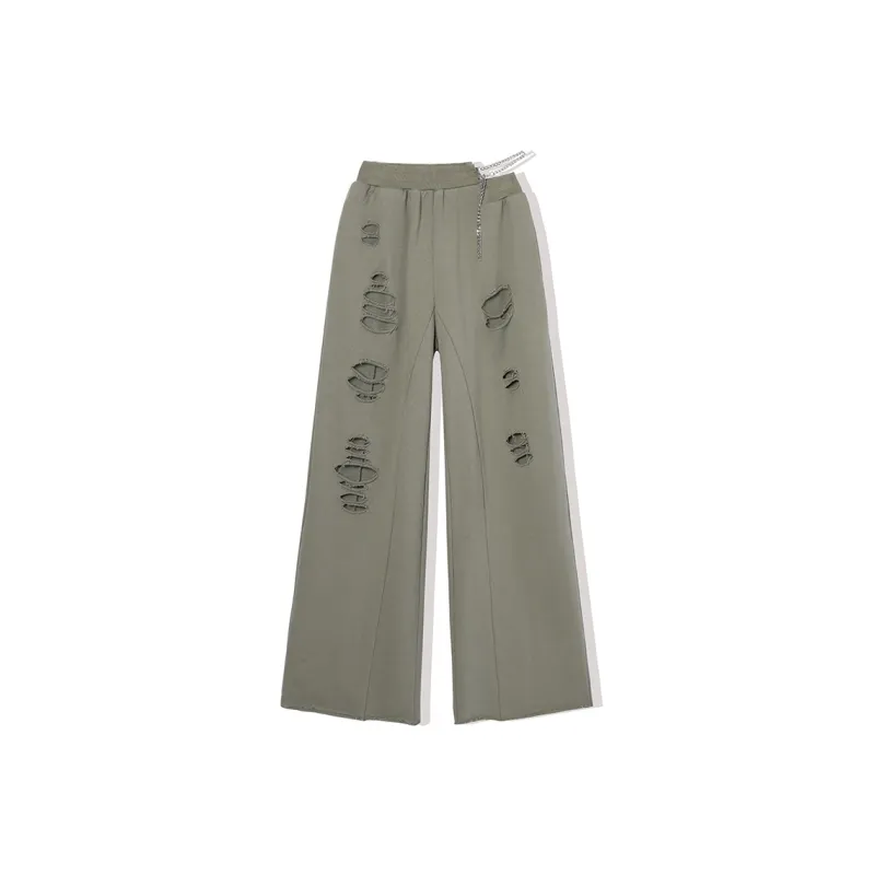 LA CRAWFISH Straight Casual Pants Women's Army Green-0