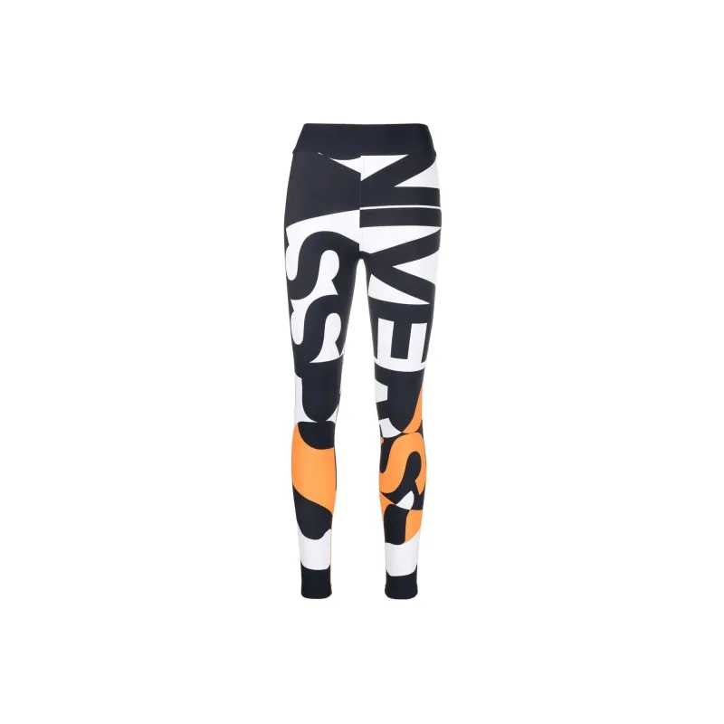 Burberry High Waisted Graphic Print Leggings Black/White/Orange-0