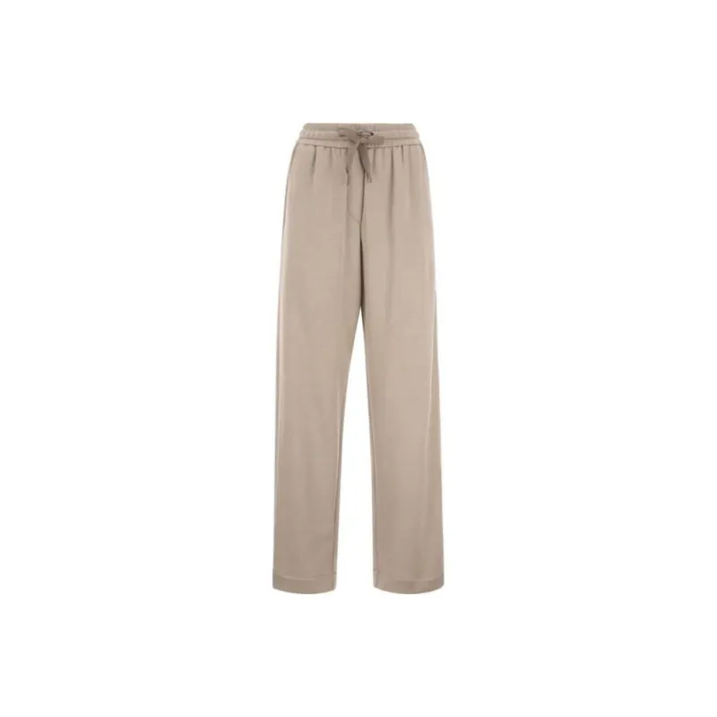 Brunello Cucinelli Knitted Sweatpants Women's Khaki-0