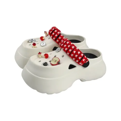 Thin Strips Sandal Slippers Women's, White With Black Base
