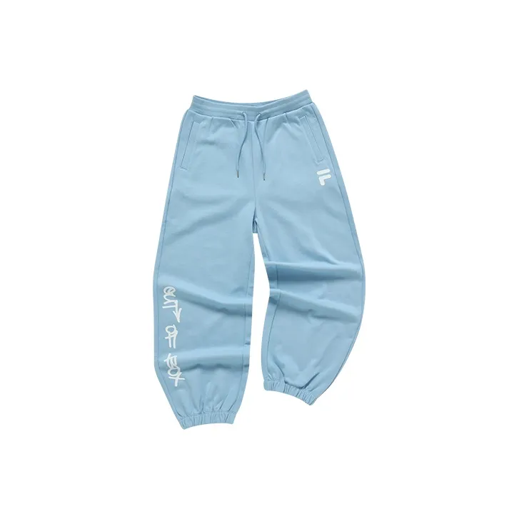 FILA FUSION Knitted Sweatpants Women's Narcissus Blue-0
