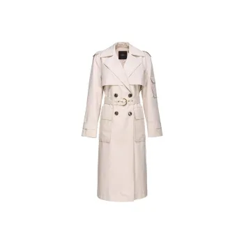 PINKO Belted Double Breasted Trench Coat