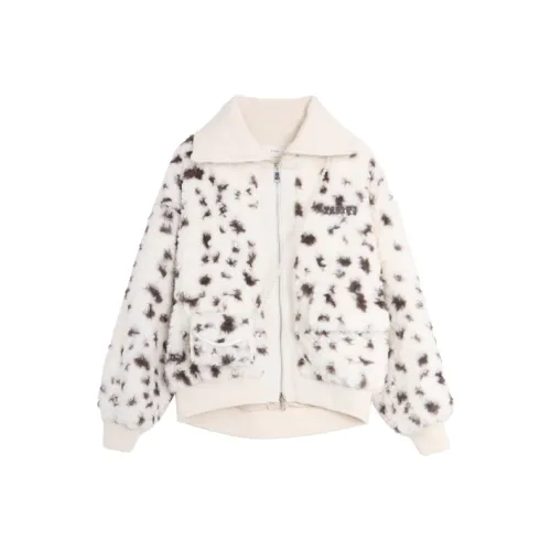 SETIROM Velvet feel Coat Women's Leopard Print