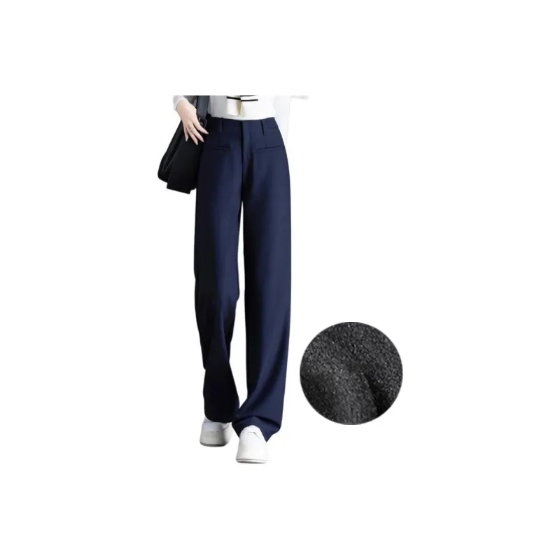 You Cow Me Pants Casual Pants Women's Navy Blue-8