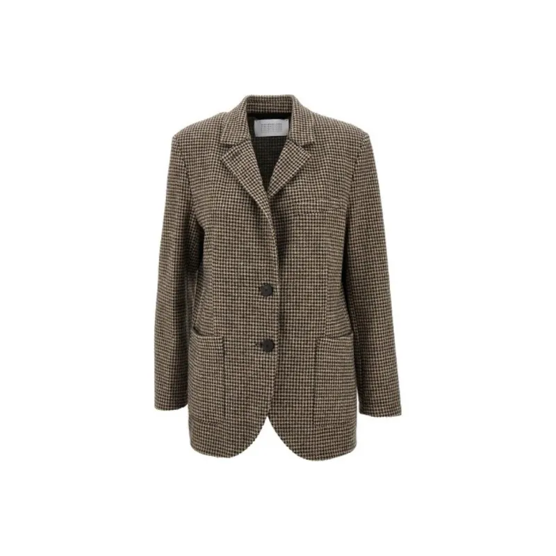 HARRIS WHARF LONDON Houndstooth Moleskin Blazer-0