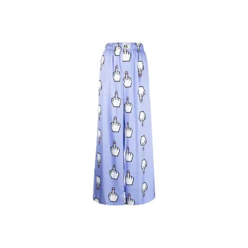 NATASHA ZINKO Pixel Middle Finger Wide-leg Trousers