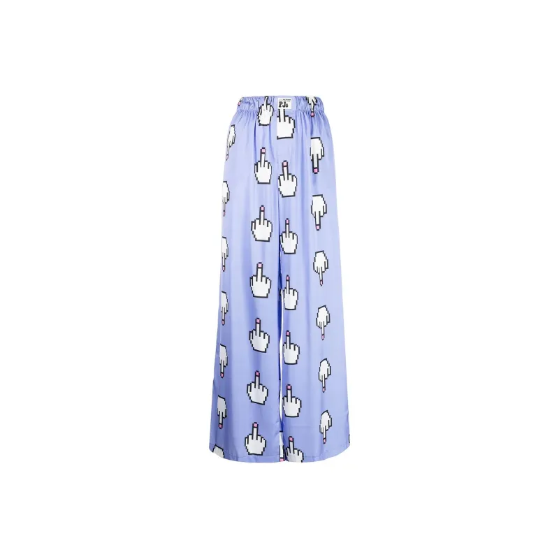 NATASHA ZINKO Pixel Middle Finger Wide-leg Trousers-0