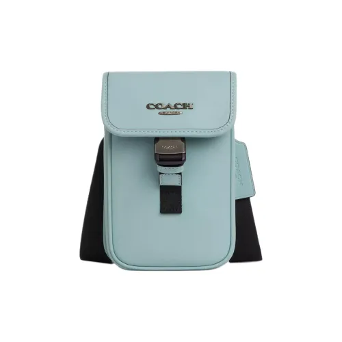 COACH lanka Smooth Calf Leather Shoulder Bag, Crossbody Bag Mini Men's Light Blue