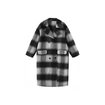 CUBIC Coats Women's Black White Plaid