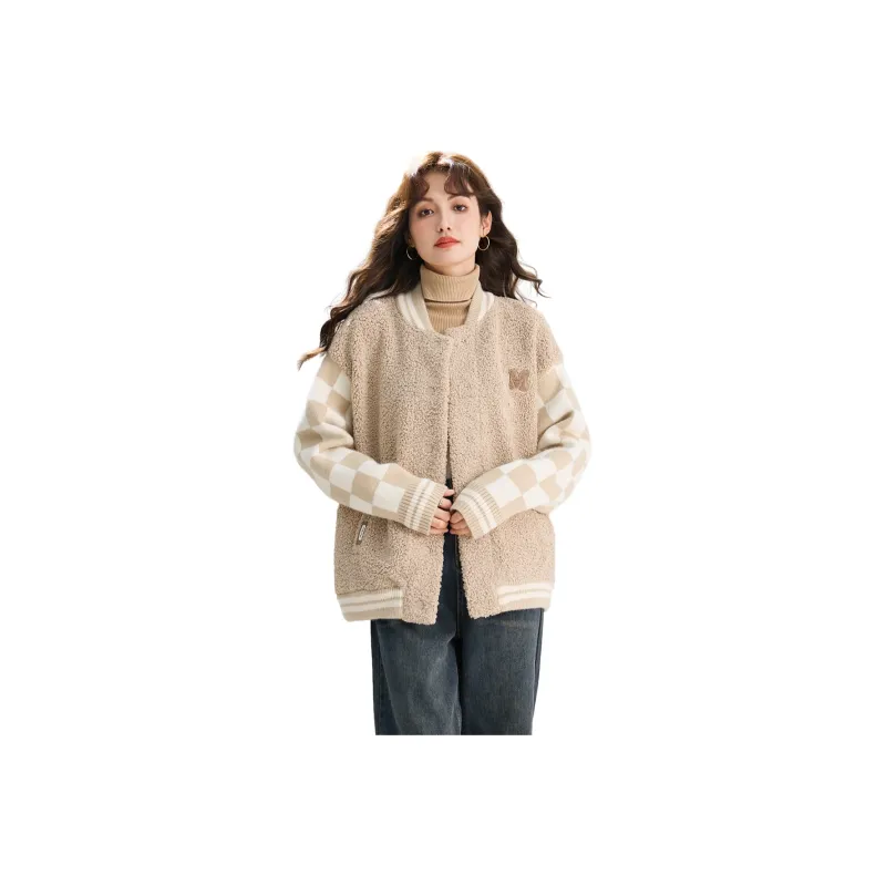 SMEN Baseball Jacket Women's Khaki-0