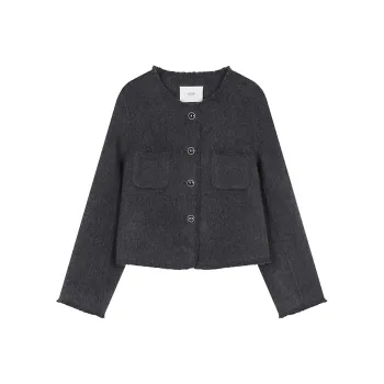 Mo Han Yi Mei Coats Women's Charcoal Gray