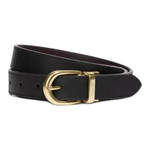 COACH Calfskin Leather Belts Women's Black Width 2.5cm