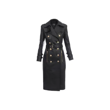 BALMAIN Leather Jackets Women's Black