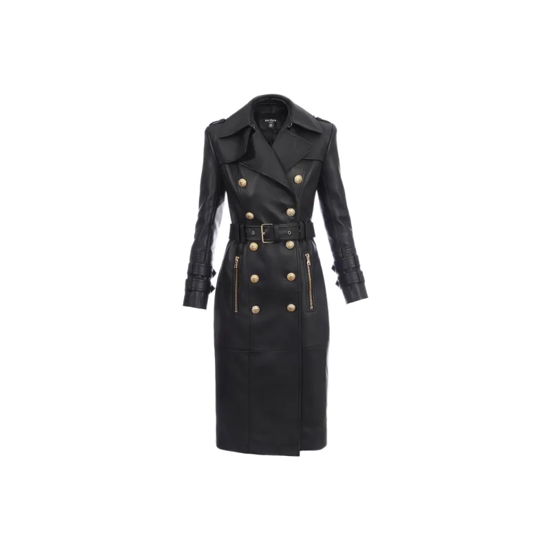 BALMAIN Leather Jackets Women's Black-0