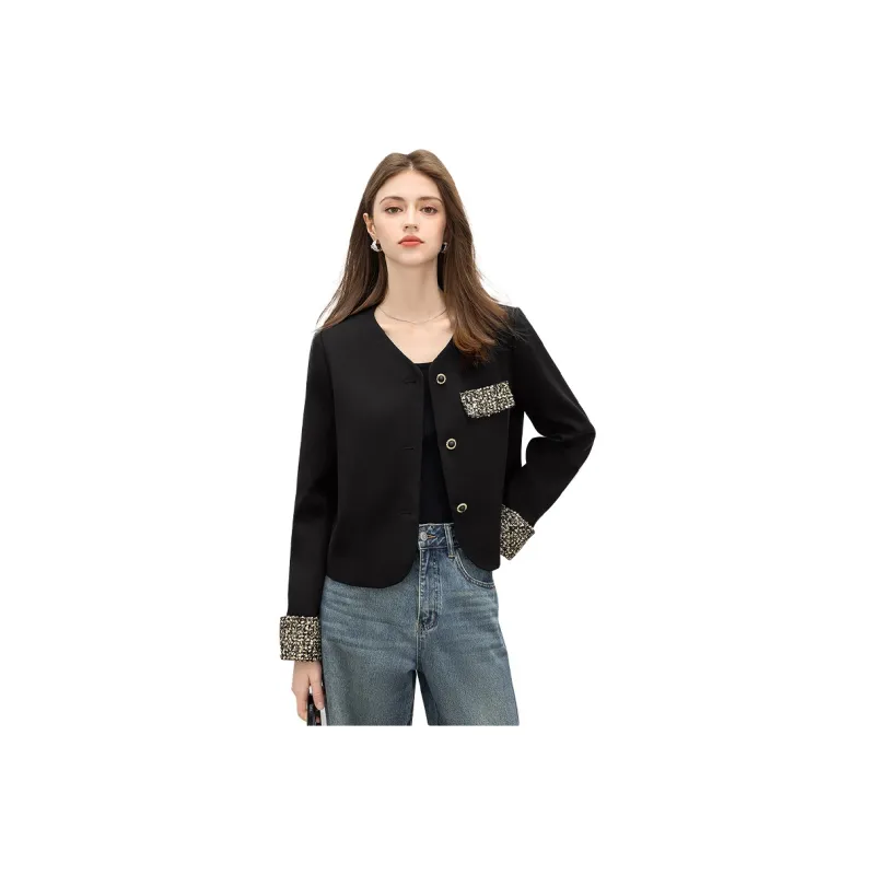 TOUCH Cropped Coats Women's Black-0