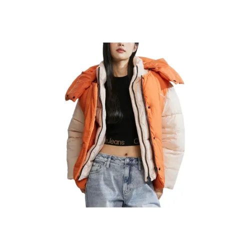 calvin MOB KLEIN Puffer Jacket Women's Crane Neck Red