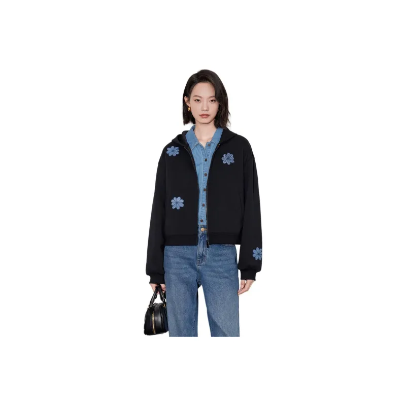 Initial Language x CHAHUASHILIANMING Cropped Coats Women's Black-0