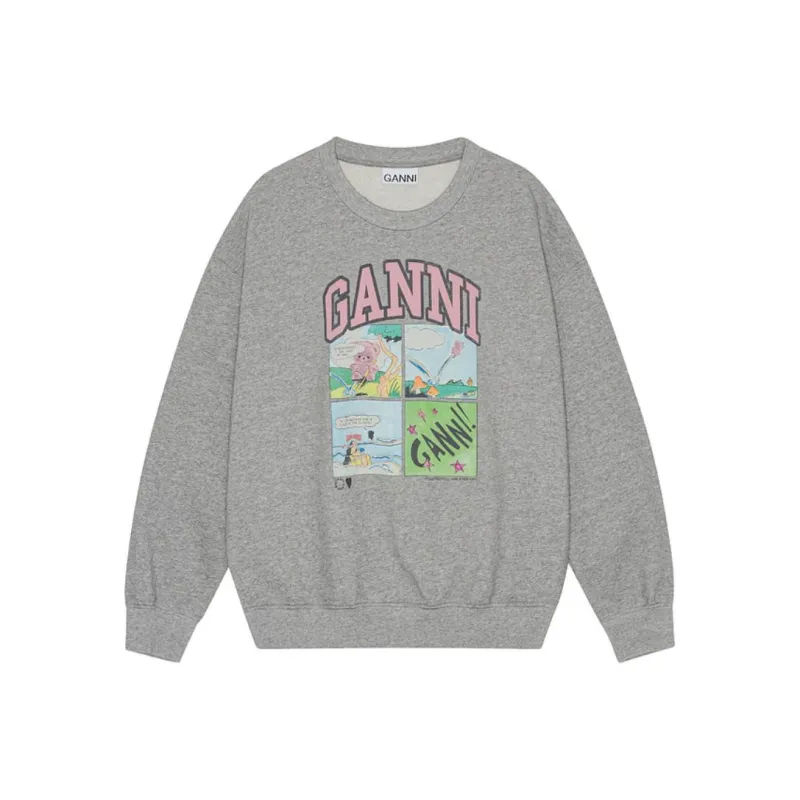 GANNI Logo Printed Oversized Sweatshirt-0