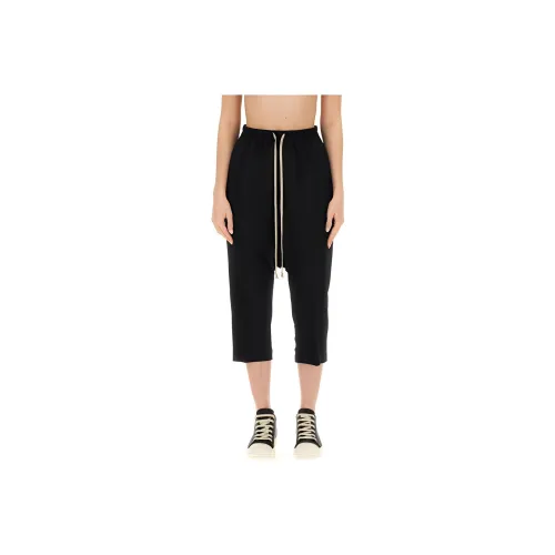 RICK OWENS Dropped Crotch Drawstring Cropped Trousers