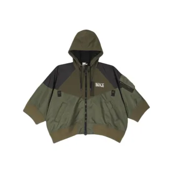 Nike X Sacai Women'ss Full Zip Hooded Jacket Asia Sizing Khaki