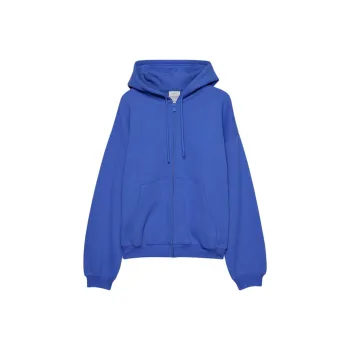ARITZIA Sweatfleece Cozy Fleece Mega Drop Shoulder Zip Hoodie Sweatshirt Women's Jazz Blue