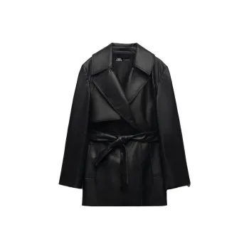 ZARA Trench Coats Women's Black