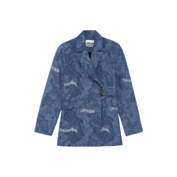 GANNI Denim Jackets Women's Blue