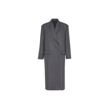 Brunello Cucinelli Monili Chain Detailed Straight Hem Coat