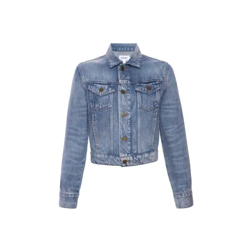 check-print SS24 Denim suede Women's Blue