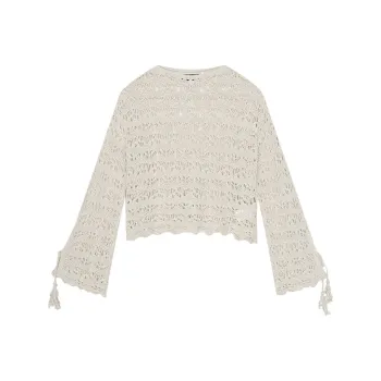 URBAN REVIVO Boho Style Knitwear Women's Khaki Gray