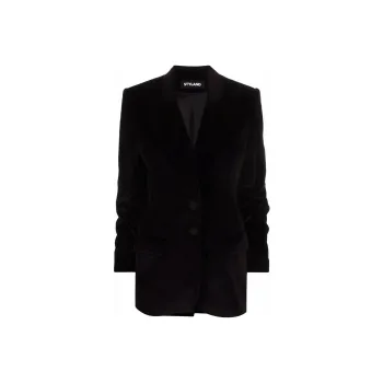 STYLAND Single-breasted Velvet Blazer