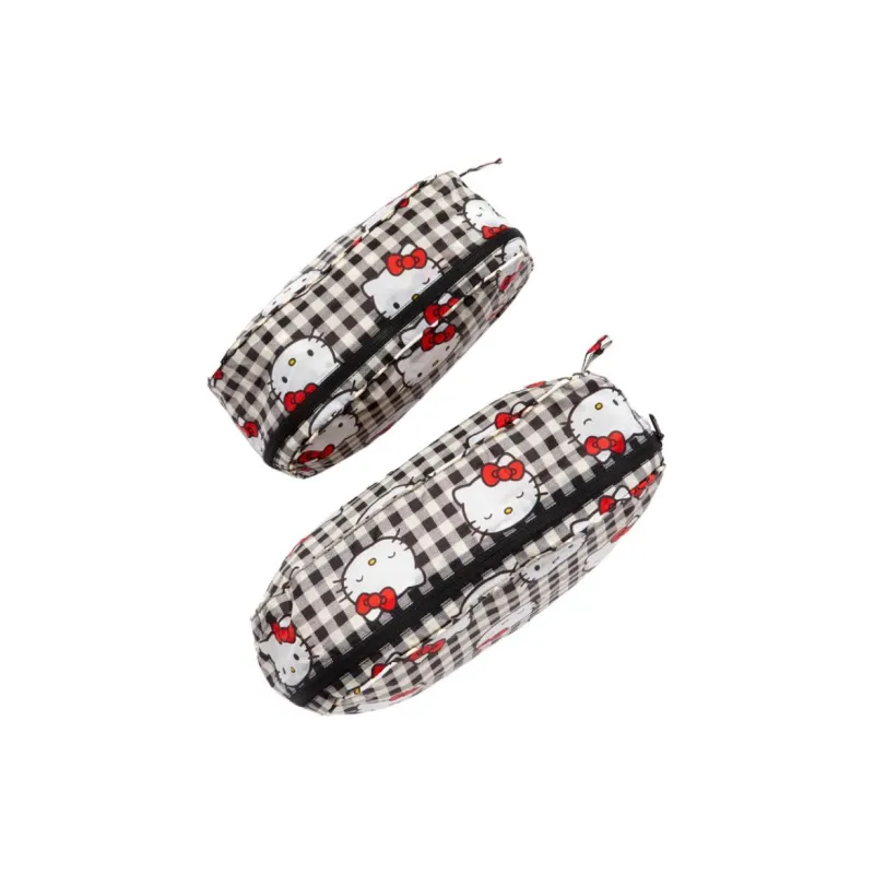 Sanrio Baggu Hello Kitty Recycled Tear Resistant Nylon Combo Set Women's Black White-3