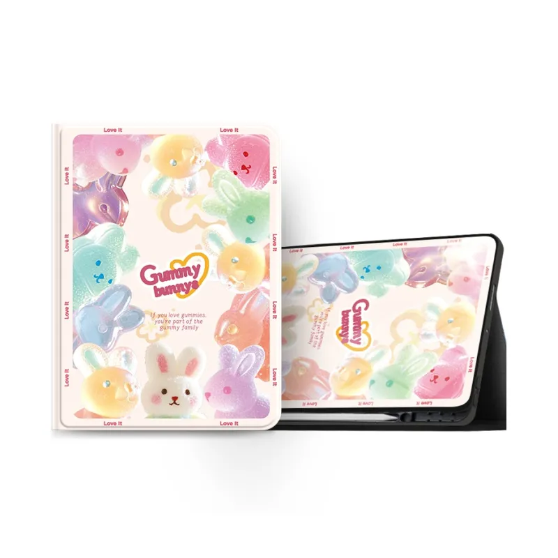 I Create My Art Silicone Material Bear Gummies Compatibility With Apple IPad Tablet Protective Cases-3