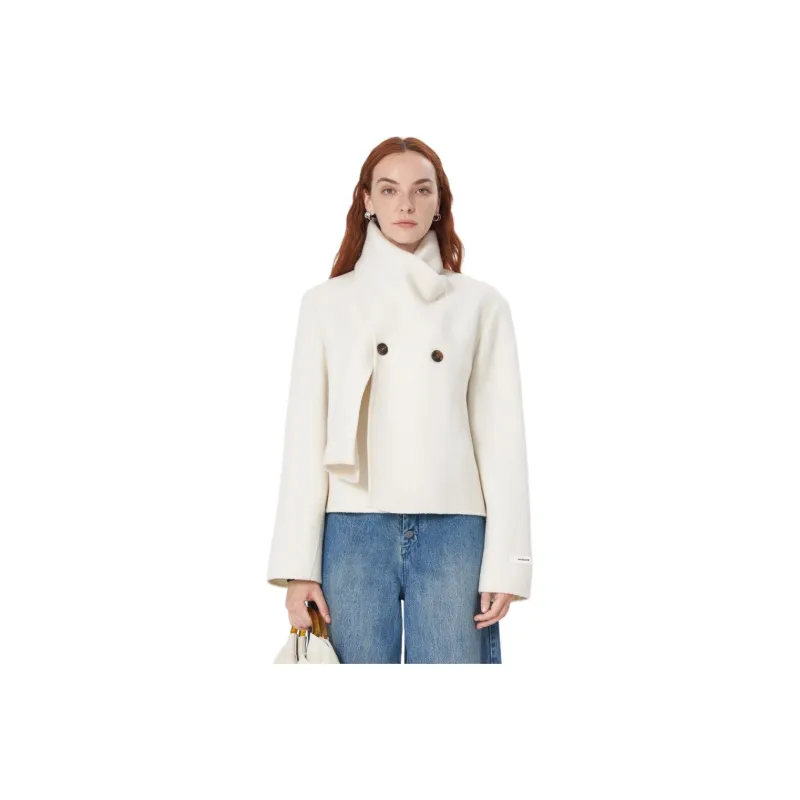 Self Who Scarf Collar Coat Women's-0