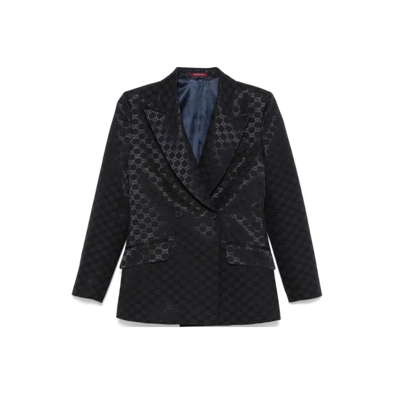 GUCCI Gg Jacquard Button Up Blazer-0