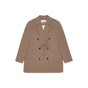 GANNI Double Breasted Oversized Blazer